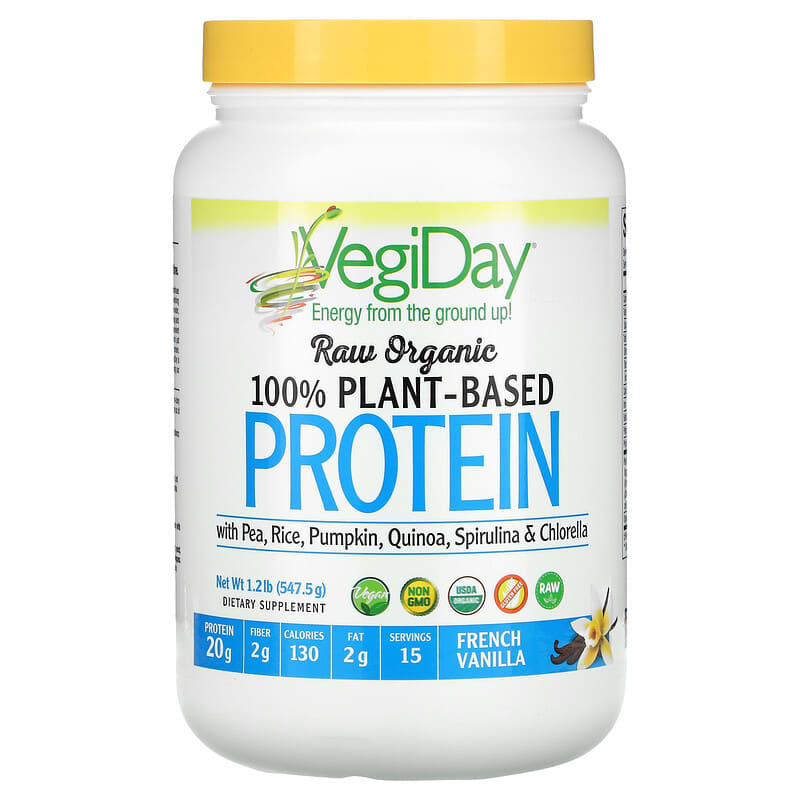 Natural Factors Raw Organic 100% Plant-Based Protein French Vanilla 1.2 lb (547.5 g) 1 Natural Factors Raw Organic 100% Plant-Based Protein French Vanilla 1.2 lb (547.5 g) 068958029481