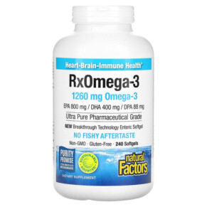 Natural Factors Rx Omega-3 630 mg 240 Softgels 068958354910