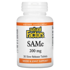 Natural Factors SAMe (Disulfate Tosylate) 200 mg 30 Slow Release Tablets 068958027074
