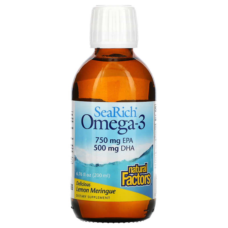 Natural Factors SeaRich Omega-3 Delicious Lemon Meringue 6.76 oz (200 ml) 1 Natural Factors SeaRich Omega-3 Delicious Lemon Meringue 6.76 fl oz (200 ml) 068958357409