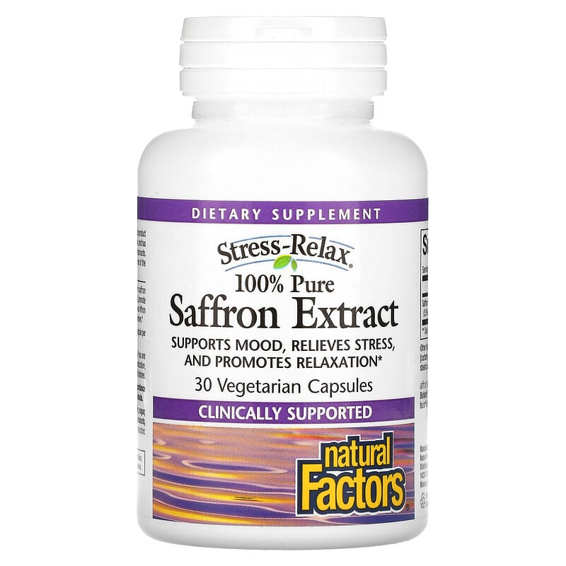 Natural Factors Stress-Relax 100% Pure Saffron Extract 30 Vegetarian Capsules 1 Natural Factors Stress-Relax 100% Pure Saffron Extract 30 Vegetarian Capsules 068958028545