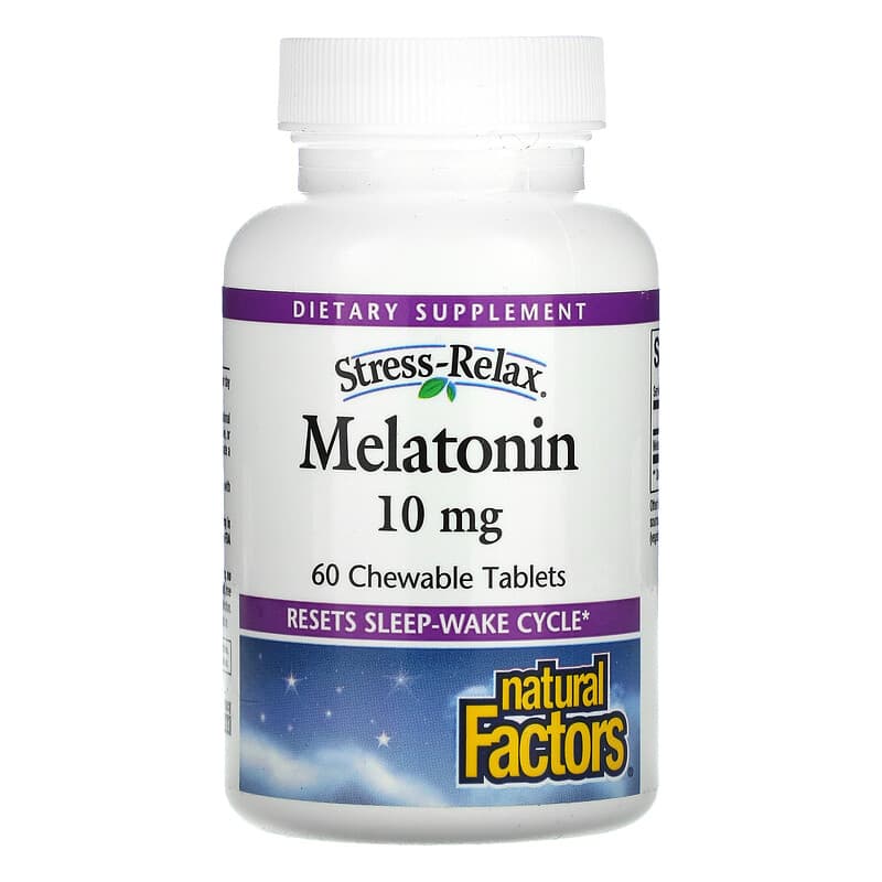 Natural Factors Stress-Relax Melatonin 10 mg 60 viên nhai 1 Natural Factors Stress-Relax Melatonin 10 mg 60 Chewable Tablets 068958027197