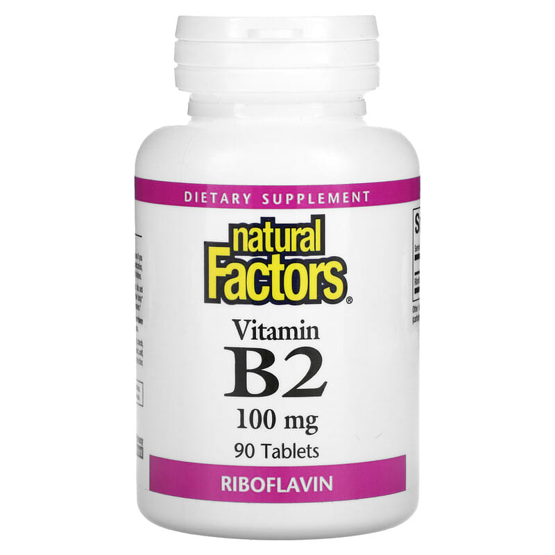 Natural Factors Vitamin B2 Riboflavin 100 mg 90 viên 1 Natural Factors Vitamin B2 Riboflavin 100 mg 90 Tablets 068958012155