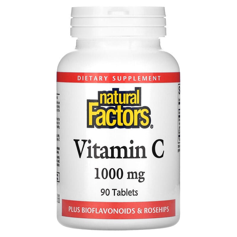 Natural Factors Vitamin C Plus Bioflavonoids & Rosehips 1,000 mg 90 viên 1 Natural Factors Vitamin C Plus Bioflavonoids & Rosehips 1.000 mg 90 Tablets 068958013442