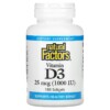 Natural Factors Vitamin D3 25 mcg (1.000 IU) 180 Softgels 068958010540
