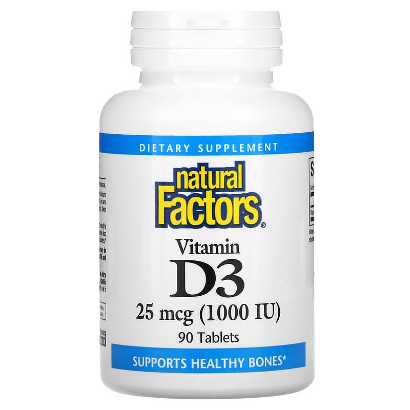 Natural Factors Vitamin D3 25 mcg (1,000 IU) 90 viên 1 Natural Factors Vitamin D3 25 mcg (1.000 IU) 90 Tablets 068958010502