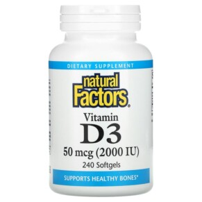 Natural Factors Vitamin D3 50 mcg (2.000 IU) 240 Softgels 068958010632