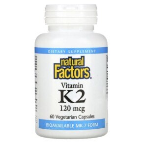 Natural Factors Vitamin K2 120 mcg 60 Vegetarian Capsules 068958012940