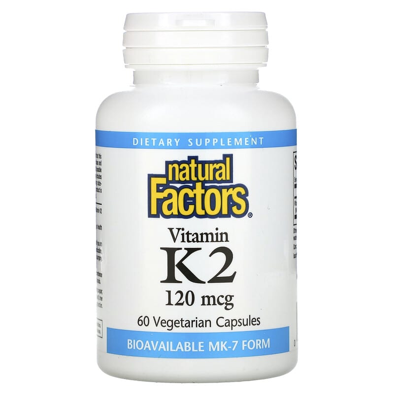 Natural Factors Vitamin K2 100 mcg 60 viên 1 Natural Factors Vitamin K2 120 mcg 60 Vegetarian Capsules 068958012940