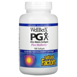 Natural Factors WellBetX PGX Plus Mulberry 180 Softgels 068958035260