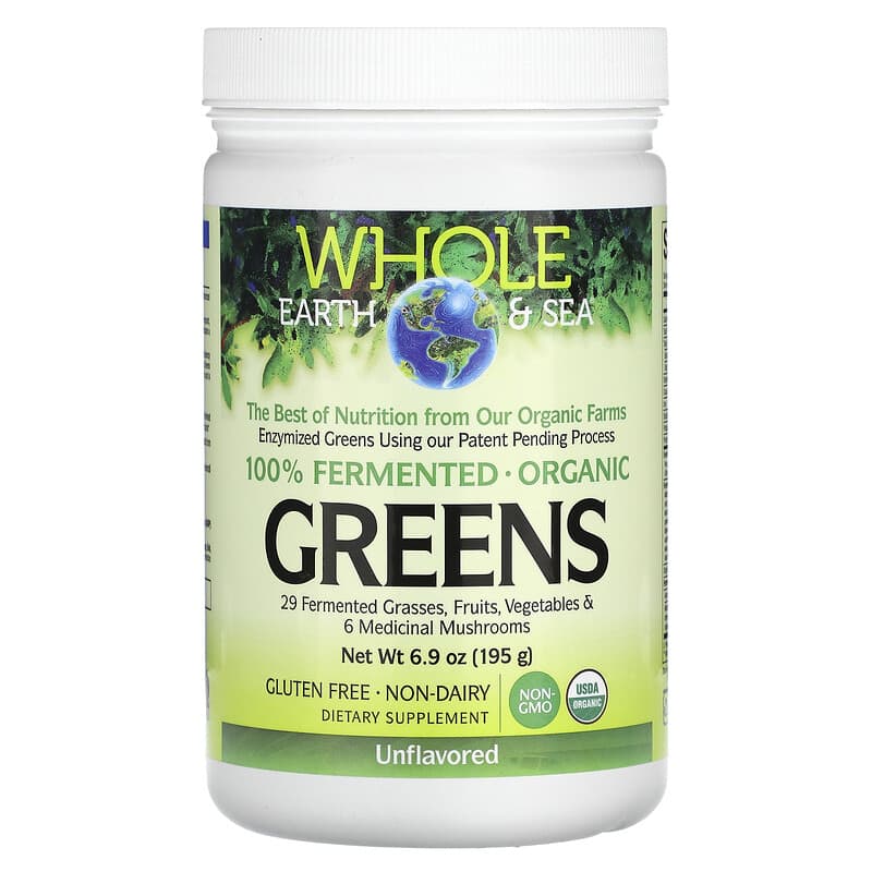 Natural Factors Whole Earth & Sea Greens Unflavored 6.9 oz (195 g) 1 Natural Factors Whole Earth & Sea Greens Unflavored 6.9 oz (195 g) 068958355504