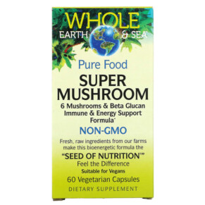 Natural Factors Whole Earth & Sea Super Mushroom 60 Vegetarian Capsules 068958355108