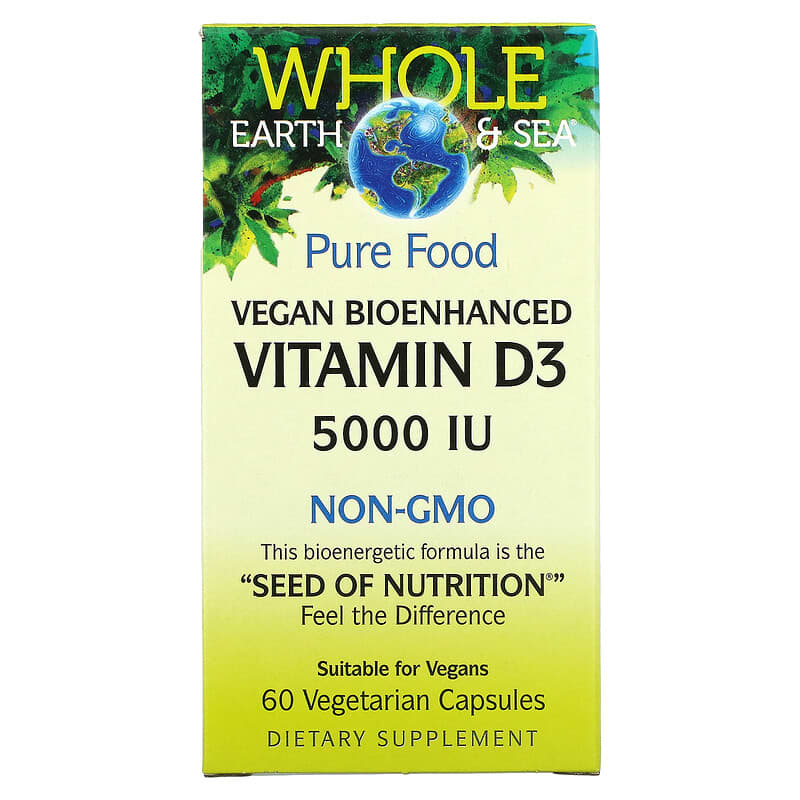 Natural Factors Whole Earth & Sea Vegan Bioenhanced Vitamin D3 5,000 IU 60 viên 1 Natural Factors Whole Earth & Sea Vegan Bioenhanced Vitamin D3 5.000 IU 60 Vegetarian Capsules 068958355160