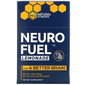 Natural Stacks Neuro Fuel Lemonade 20 Stick Packs 0.17 oz (4.7 g) Each 613310578970