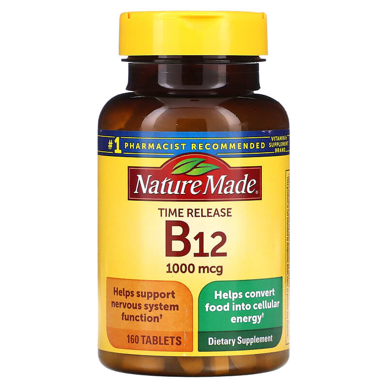 Nature Made Vitamin B12 Time Release 1,000 mcg 160 viên 1 Nature Made B12 Time Release 1.000 mcg 160 Tablets 031604027315