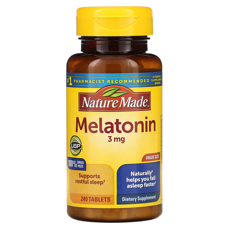 Nature Made Melatonin 3 mg 240 viên 1 Nature Made Melatonin 3 mg 240 Tablets 031604027421
