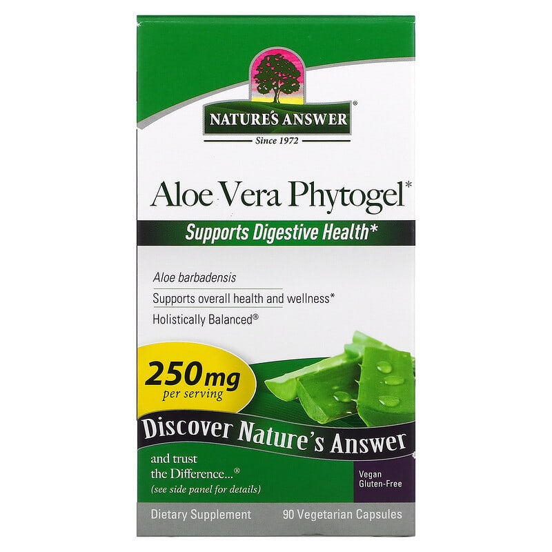Nature's Answer Aloe Vera Phytogel 250 mg 90 Vegetarian Capsules 1 Nature's Answer Aloe Vera Phytogel 250 mg 90 Vegetarian Capsules 083000161148