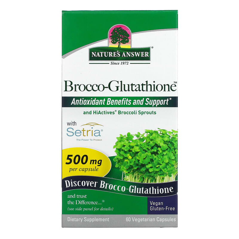 Nature's Answer Brocco-Glutathione 500 mg 60 viên 1 Nature's Answer Brocco-Glutathione 500 mg 60 Vegetarian Capsules 083000160301