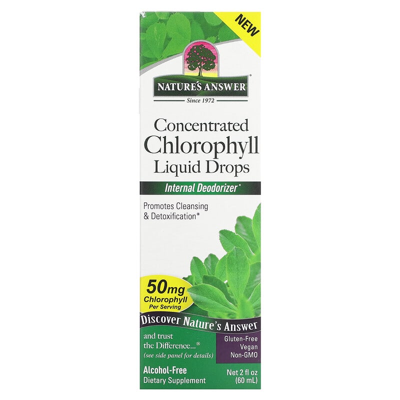 Nature's Answer Concentrated Chlorophyll Liquid Drops 50 mg 2 fl oz (60 ml) 1 Nature's Answer Concentrated Chlorophyll Liquid Drops 50 mg 2 fl oz (60 ml) 083000261114