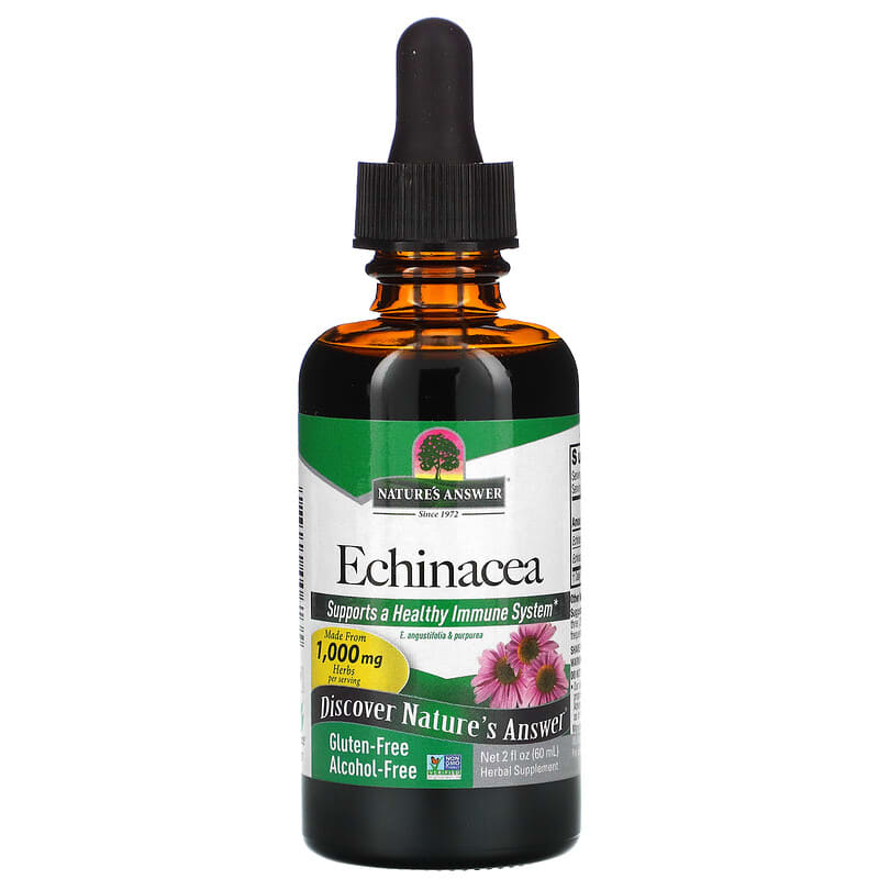 Nature's Answer Echinacea Alcohol-Free 1000 mg 2 fl oz (60 ml) 1 Nature's Answer Echinacea Alcohol-Free 1000 mg 2 fl oz (60 ml) 083000006135