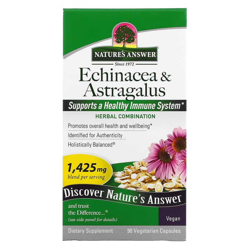 Nature's Answer Echinacea & Astragalus 475 mg 90 Vegetarian Capsules 1 Nature's Answer Echinacea & Astragalus 475 mg 90 Vegetarian Capsules 083000160479