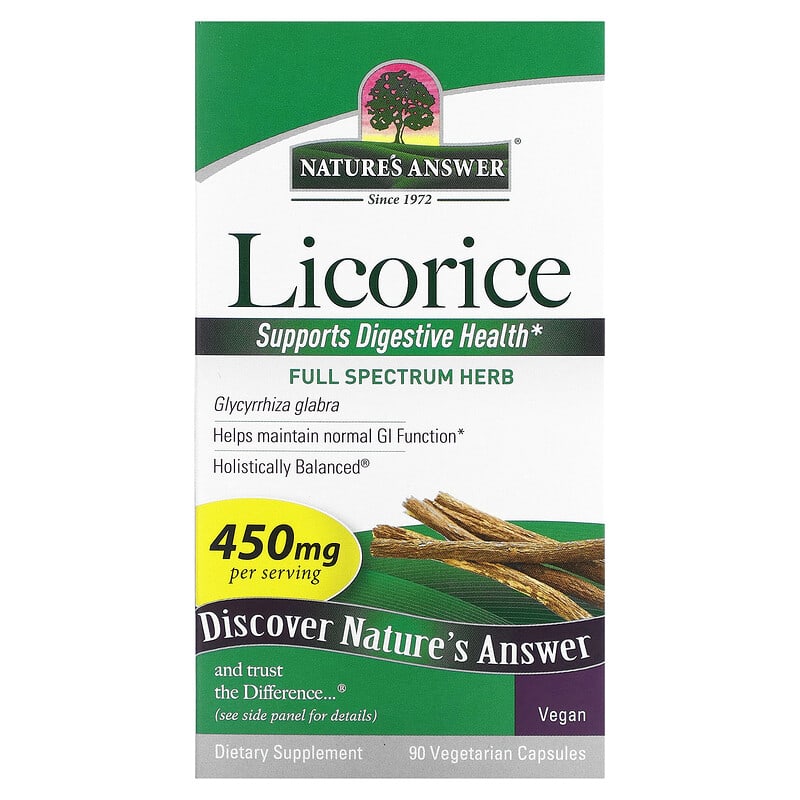 Nature's Answer Licorice 450 mg 90 Vegetarian Capsules 1 Nature's Answer Licorice 450 mg 90 Vegetarian Capsules 083000162947