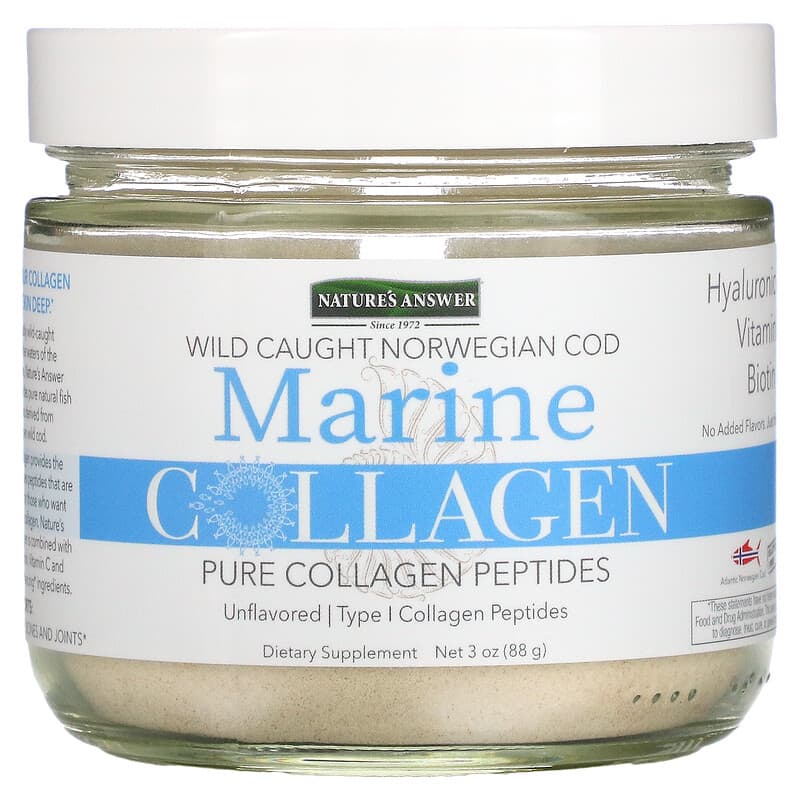 Nature's Answer Marine Collagen Wild Caught Norwegian Cod Unflavored 3 oz (88 g) 1 Nature's Answer Marine Collagen Wild Caught Norwegian Cod Unflavored 3 oz (88 g) 083000269233