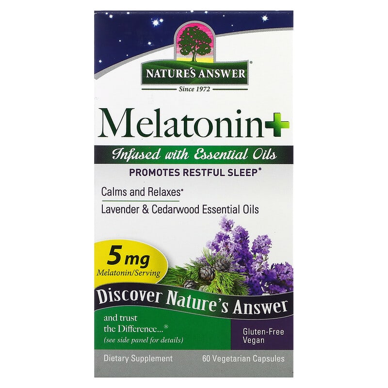 Nature's Answer Melatonin+ 5 mg 60 viên 1 Nature's Answer Melatonin+ 5 mg 60 Vegetarian Capsules 083000165658