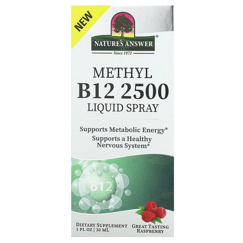 Nature's Answer Methyl B12 2500 Liquid Spray Raspberry 1 fl oz (30 ml) 1 Nature's Answer Methyl B12 2500 Liquid Spray Raspberry 1 fl oz (30 ml) 083000261060