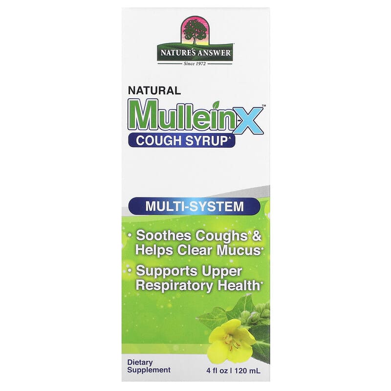 Nature's Answer Natural Mullen-X Cough Syrup Multi-System 4 fl oz (120 ml) 1 Nature's Answer Natural Mullen-X Cough Syrup Multi-System 4 fl oz (120 ml) 083000262531