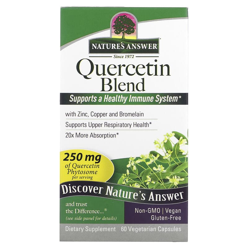 Nature's Answer Quercetin Blend 250 mg 60 Vegetarian Capsules 1 Nature's Answer Quercetin Blend 250 mg 60 Vegetarian Capsules 083000165313