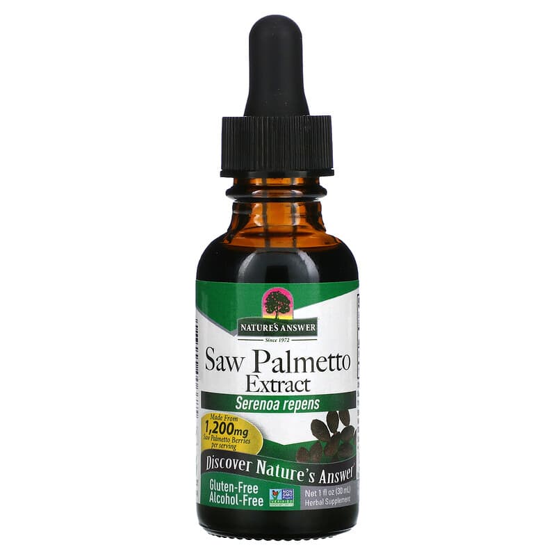 Nature's Answer Saw Palmetto Extract Alcohol-Free 1.200 mg 1 fl oz (30 ml) 1 Nature's Answer Saw Palmetto Extract Alcohol-Free 1.200 mg 1 fl oz (30 ml) 083000006685