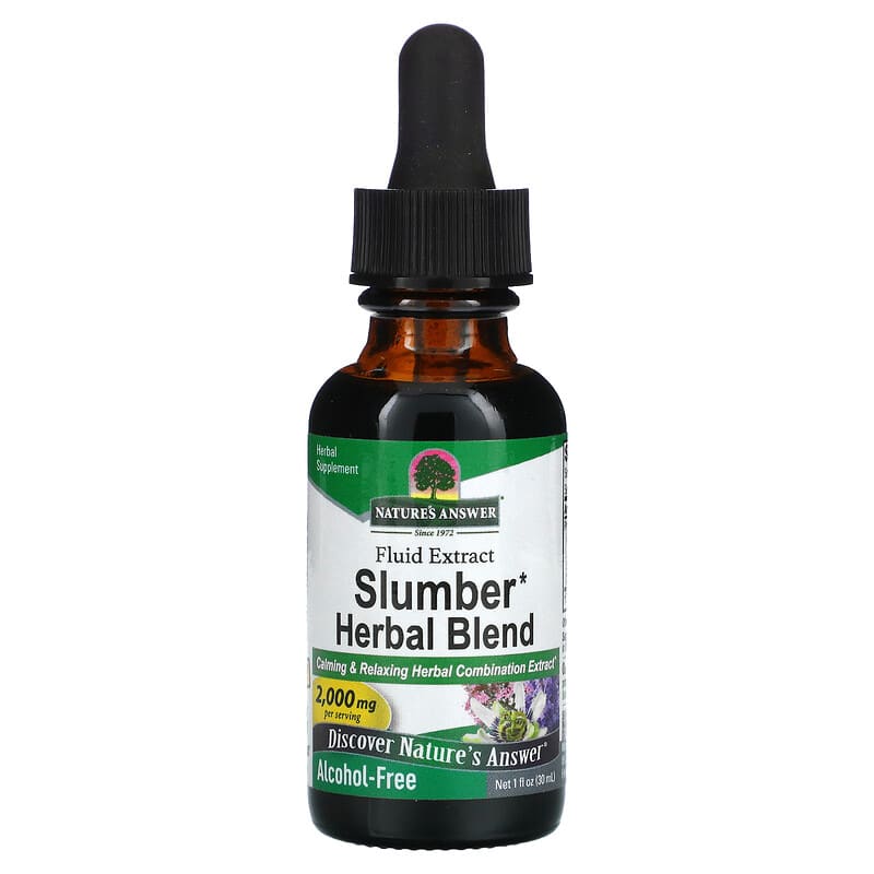 Nature's Answer Slumber Herbal Blend Alcohol-Free 2.000 mg 1 fl oz (30 ml) 1 Nature's Answer Slumber Herbal Blend Alcohol-Free 2.000 mg 1 fl oz (30 ml) 083000008146