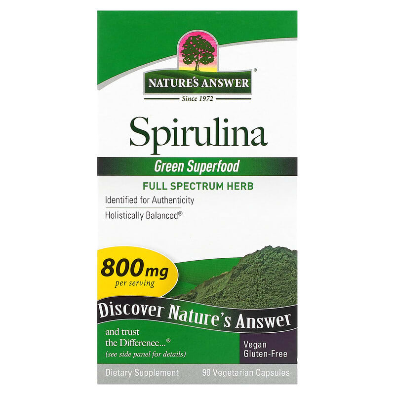 Nature's Answer Spirulina 400 mg 90 viên 1 Nature's Answer Spirulina 400 mg 90 Vegetarian Capsules 083000163388