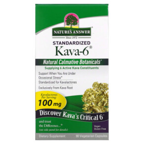 Nature's Answer Standardized Kava-6 90 Vegetarian Capsules 083000164057