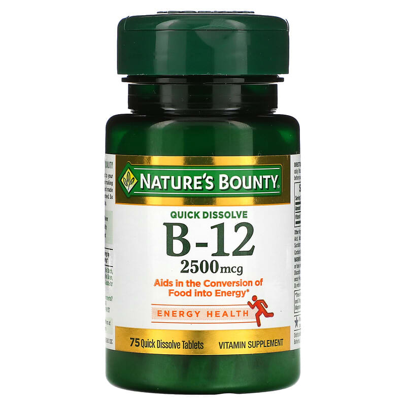 Nature's Bounty B-12 Natural Cherry Flavor 2,500 mcg 75 Quick Dissolve viên 1 Nature's Bounty B-12 Natural Cherry 2.500 mcg 75 Quick Dissolve Tablets 074312589119