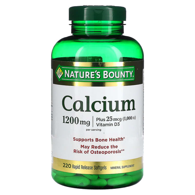 Nature's Bounty Calcium Plus Vitamin D3 600 mg 220 Rapid Release Softgels 1 Nature's Bounty Calcium Plus Vitamin D3 600 mg 220 Rapid Release Softgels 074312134395