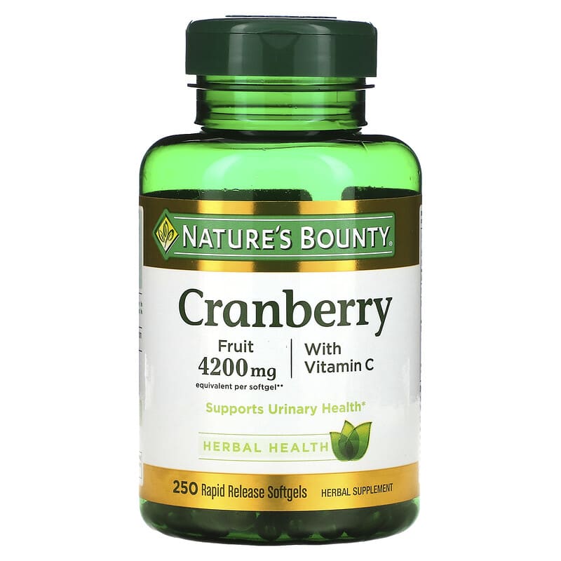 Nature's Bounty Cranberry with Vitamin C 250 Rapid Release Softgels 1 Nature's Bounty Cranberry with Vitamin C 250 Rapid Release Softgels 074312043635