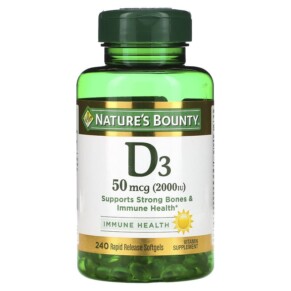 Nature's Bounty D3 50 mcg (2.000 IU) 240 Rapid Release Softgels 074312199394