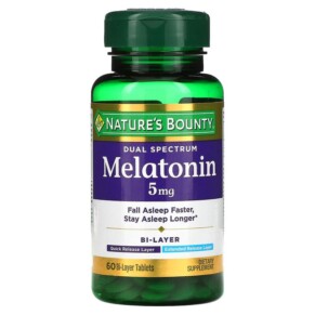 Nature's Bounty Dual Spectrum Melatonin 5 mg 60 Bi-Layer Tablets 074312530982