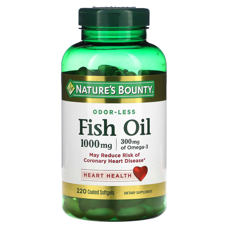 Nature's Bounty Fish Oil 1,000 mg 220 Coated Softgels 1 Nature's Bounty Fish Oil 1.000 mg 220 Coated Softgels 074312039256