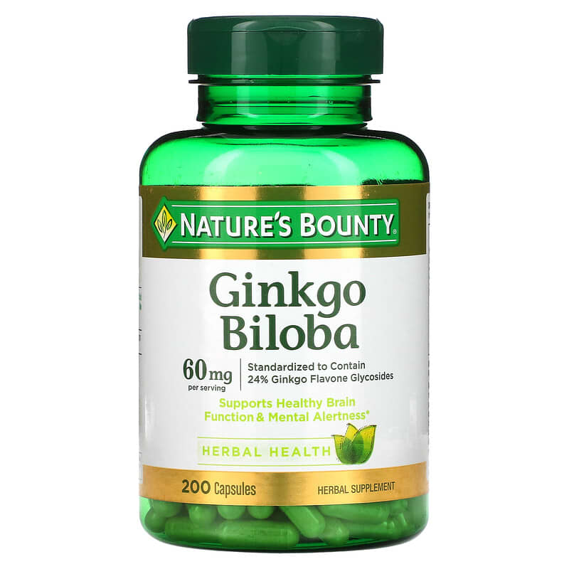 Nature's Bounty Ginkgo Biloba 30 mg 200 Capsules 1 Nature's Bounty Ginkgo Biloba 30 mg 200 Capsules 074312172434