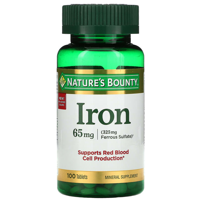 Nature's Bounty Iron 65 mg 100 viên 1 Nature's Bounty Iron 65 mg 100 Tablets 074312413834