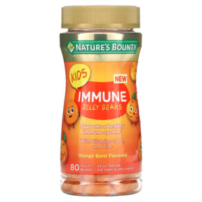 Nature's Bounty Kid's Immune Jelly Beans With Vitamins C & D and Zinc Orange 80 Jelly Beans 074312010750