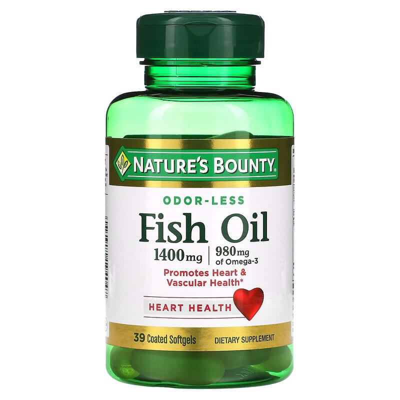 Nature's Bounty Fish Oil Triple Strength 1400 mg 39 Coated Softgels 1 Nature's Bounty Odor-Less Fish Oil 1400 mg 39 Coated Softgels 074312194047