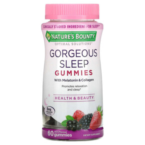 Nature's Bounty Optimal Solutions Gorgeous Sleep Gummies Berry 60 Gummies 074312004896