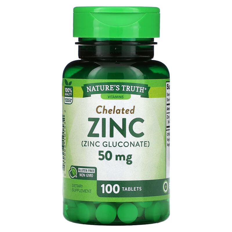Nature's Truth Chelated Zinc 50 mg 100 viên 1 Nature's Truth Chelated Zinc 50 mg 100 Tablets 840093101532