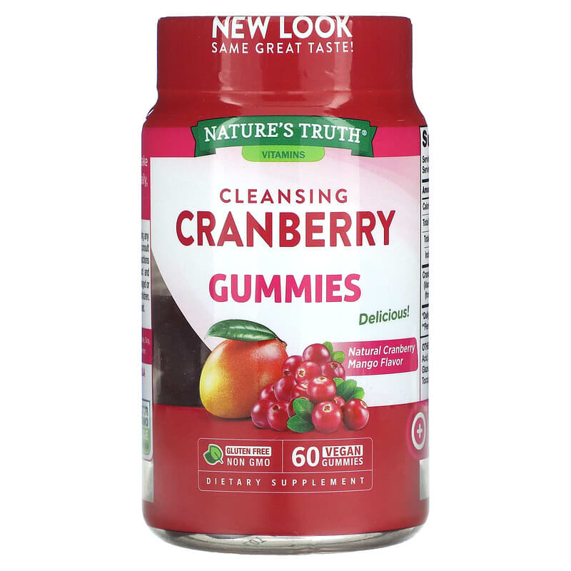 Nature's Truth Cleansing Cranberry Gummies Natural Cranberry Mango 60 Vegan Gummies 1 Nature's Truth Cleansing Cranberry Gummies Natural Cranberry Mango 60 Vegan Gummies 840093116628