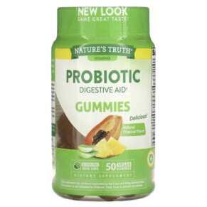 Nature's Truth Digestive Aid Gummies Natural Tropical 50 Vegan Gummies 840093115379