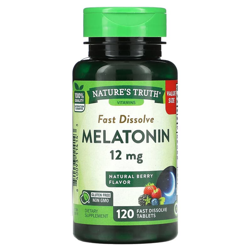 Nature's Truth Fast Dissolve Melatonin Natural Berry 12 mg 120 Fast Dissolve Tablets 1 Nature's Truth Fast Dissolve Melatonin Natural Berry 12 mg 120 Fast Dissolve Tablets 840093114143